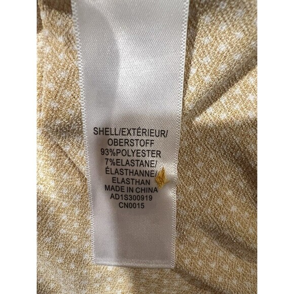 Adrianna Papell Long Sleeve Ruffle Shoulder Polka Dot Top Blouse Size Medium - Picture 7 of 8